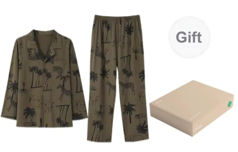 Aannsfam Pajama Set Men's Olive Green-0