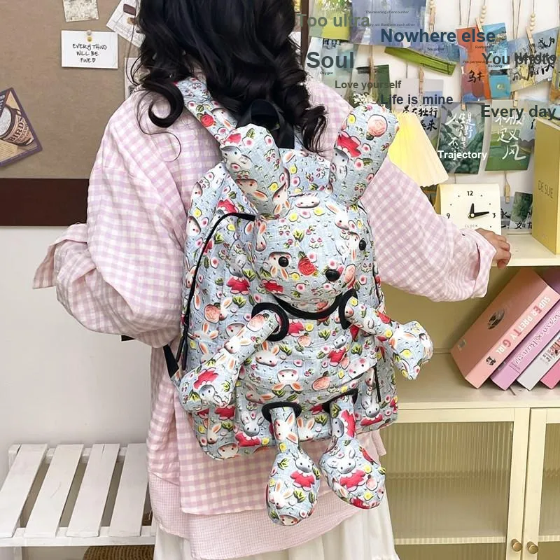 Wolfhorse Oxford Backpack Unisex Green/Blue/Pink-13