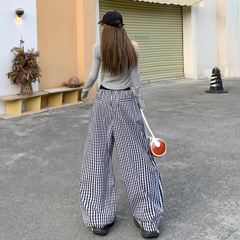 ZAZN Casual Pants Women's Plaid-3