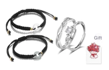 D.K.X Alloy Rings Rope Bracelets Unisex