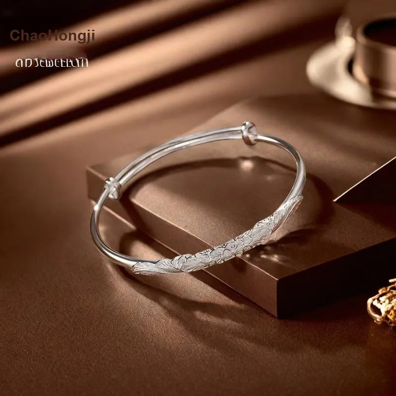 CHAOHONGJI 999 Fine Silver Bangles Women's-2