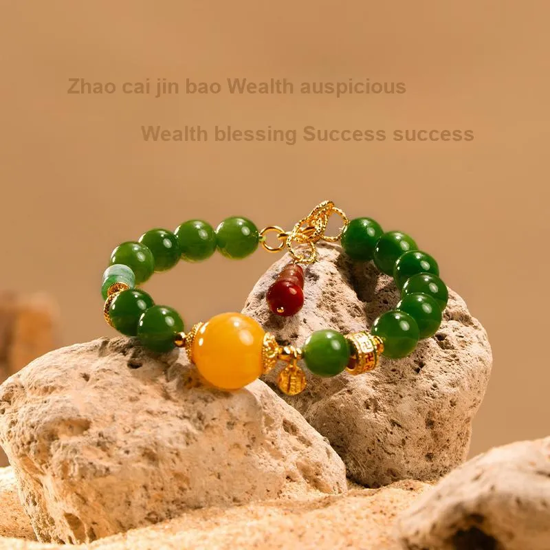 Long Fu Hetian Jade Bracelets Jasper Women's-2