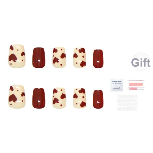 SEVERLAND False Nail Короткий Красный Сладкий стиль Сердце Jump Цвет