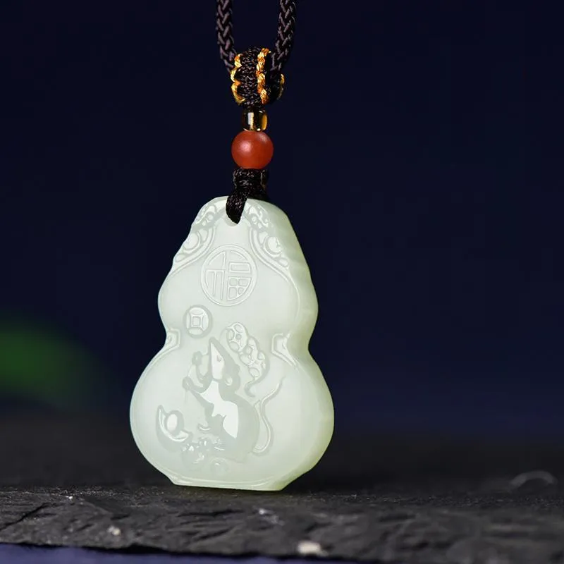 KUNYUYAO Hetian Jade Pendants White Jade Unisex-2