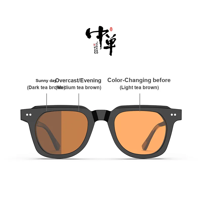 MID Plate And Metal Round Sunglasses Unisex Black-1