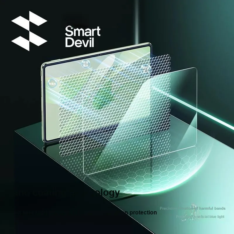 Flashing Demons Flat Tempered Glass Screen Protector Eye Protection Against Blue Light Compatibility Huawei MatePad-3