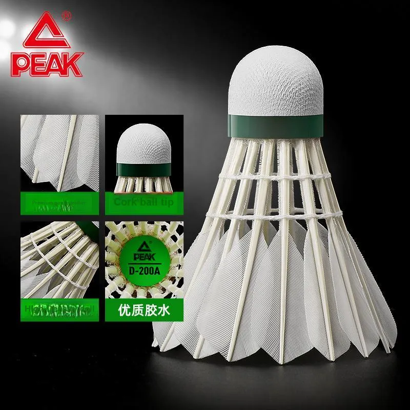 PEAK D200a Goose Feather Shuttlecock 6 Pack Goose Feather Shuttlecocks-1