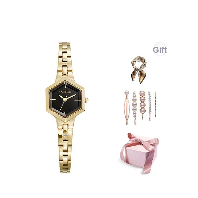 ANNE KLEIN ANNE KLEIN Наручные часы Кварцевый механизм Ремешок из нержавеющей стали 24,5*21 мм Черный циферблат