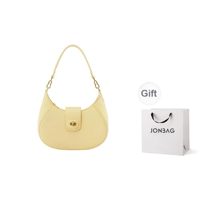 JONBAG Synthetic Leather Shoulder Bag Handbag Crossbody Bag Women's White/Yellow Cream/Honey Brown-0