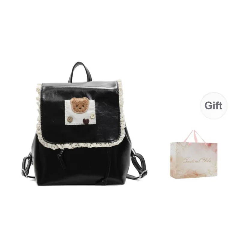 TOUTSEUL YOLO PU Backpack Unisex Ecru/Black/Blue/Pink-7