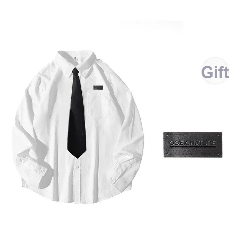 OGEK Shirt Unisex White Comes With Brooch