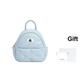 Karkki Sheepskin Carry Backpack Women's Cream Blue
