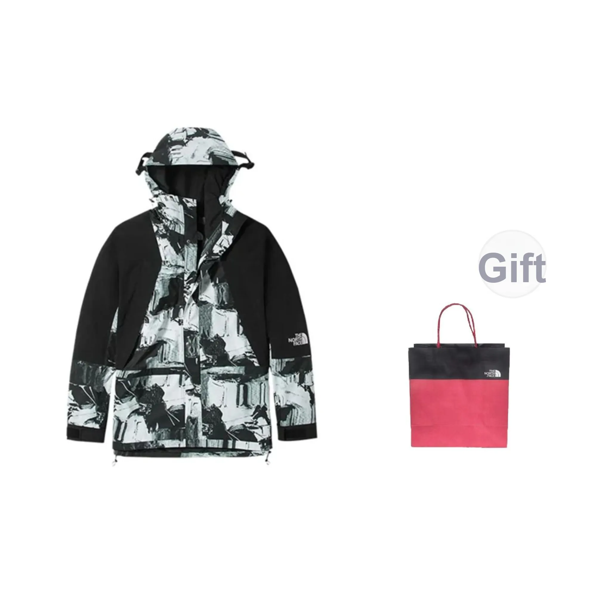 THE NORTH FACE Waterproof And Windproof Windbreaker Jacket Unisex Black & White