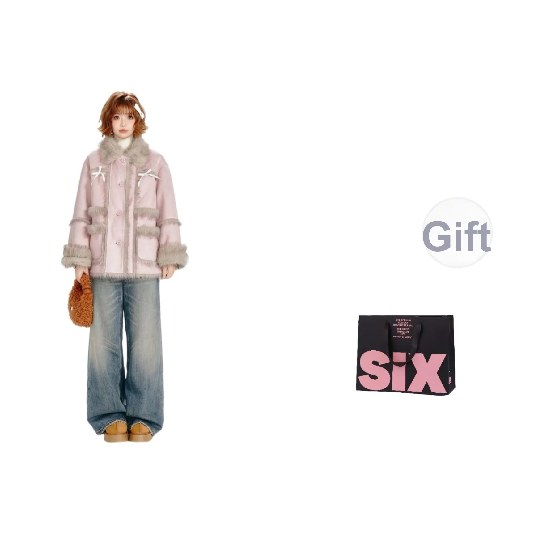 CTRTRC Розовый Женские Меховые изделия