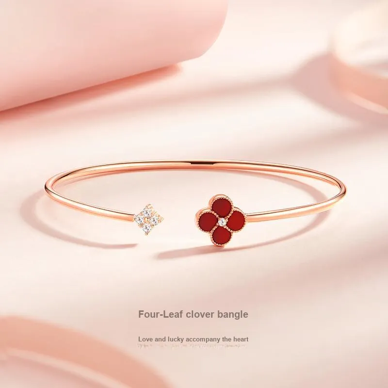 Ji Zhi S925 Silver Bangles Women's Rose Gold-1
