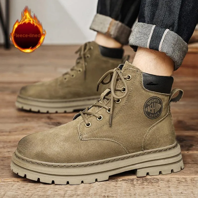 Kuding Martin Boots Unisex Gold, Khaki-13