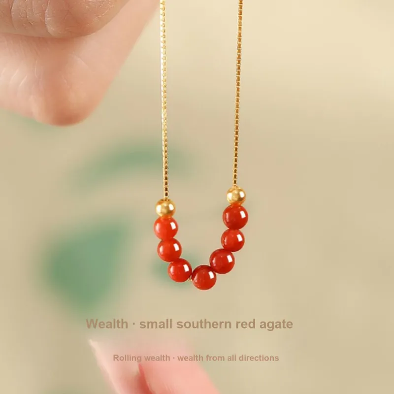 Oriental Jade Southern Red Agate Necklaces Women's-2