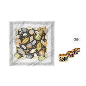 MARJAKURKI Silk Large Scarf Women's