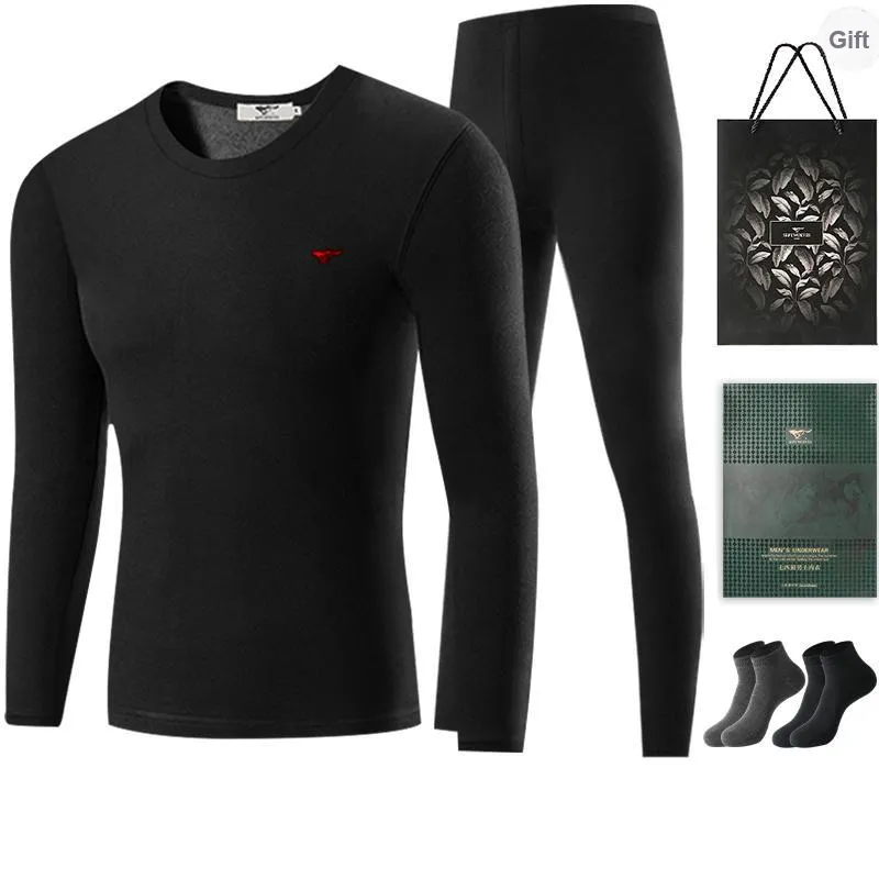 SEPTWOLVES Thermal Set Fall And Winter Men's Gift Box Set+Shopping Bag-12