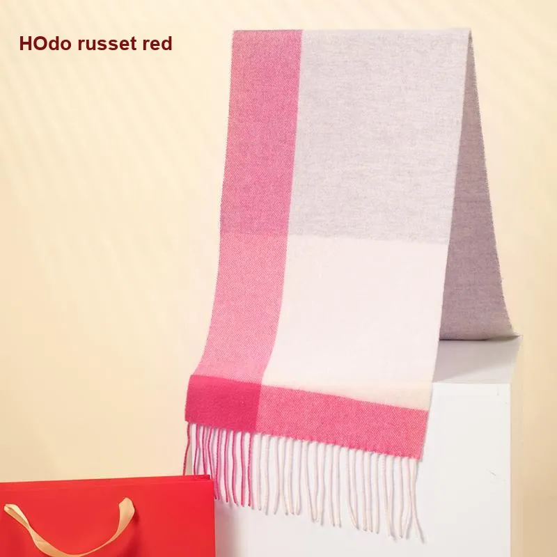 Red Bean 100% Wool Knit Scarves Women's-13