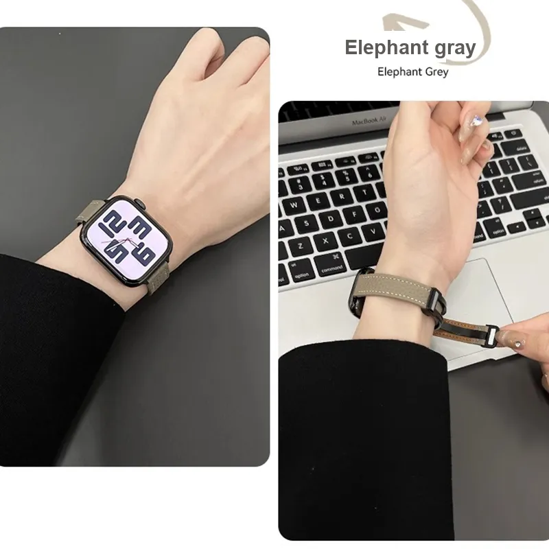 Senior's House Apple Compatibility Watch Band 38 49mm Leather Material-9