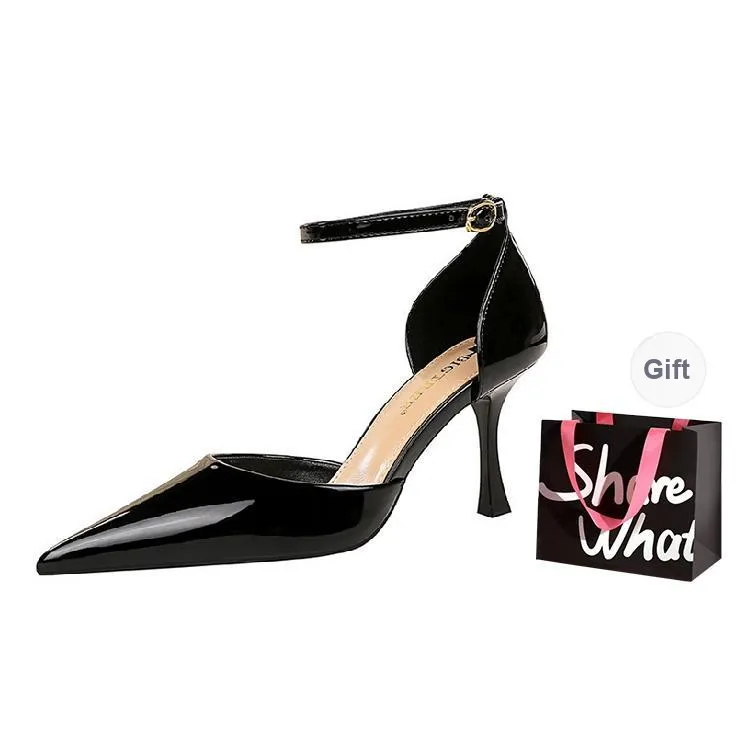 BIGTREE Flared Heel High Heels 8cm Women's-8