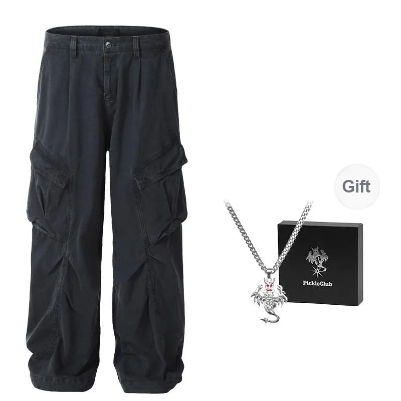 Beam Mix With Kimchi LBPC X PickleClub Structured Wide Leg Pants With A Relaxed, Baggy Feel Unisex Black-17