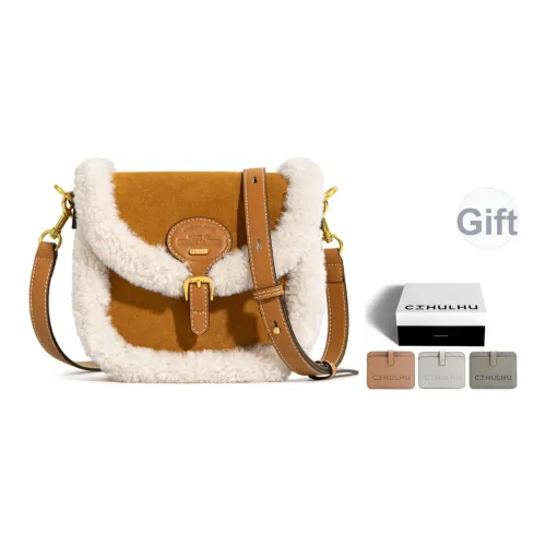 Cthulhu Коровья кожа Замша Пэчворк Сумка через плечо Седло Сумка Маленькая Женская Коричневая