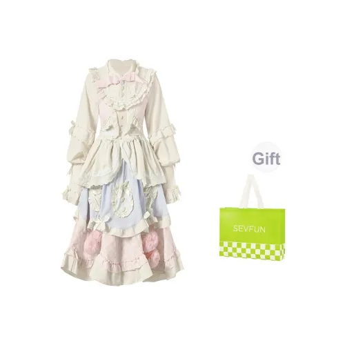 7 SEVFUN Длинное платье с длинными рукавами женское