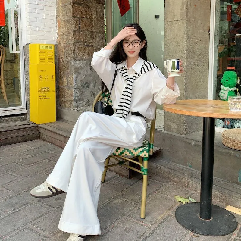 HUINIAN Casual Suit Women's White-3