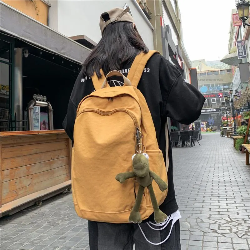 Deli Bear Canvas Backpack Regular Unisex Yellow/Ecru/Black/Dark Gray-2