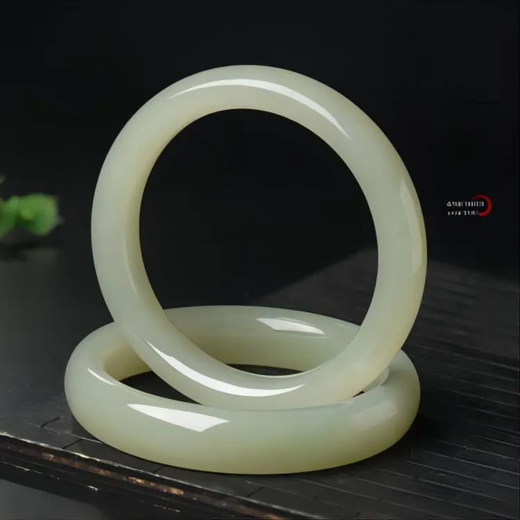 Royal Heaven's Choice Hetian Jade Bangles Green Jade Women's-5