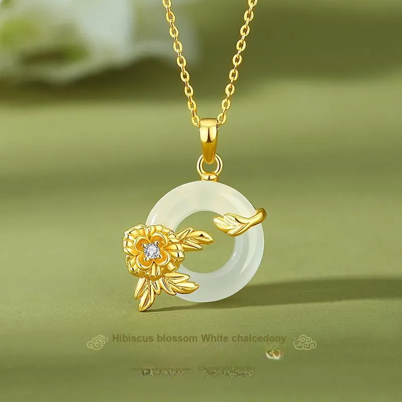 JINJI Natural Chalcedony Necklaces Women's-23