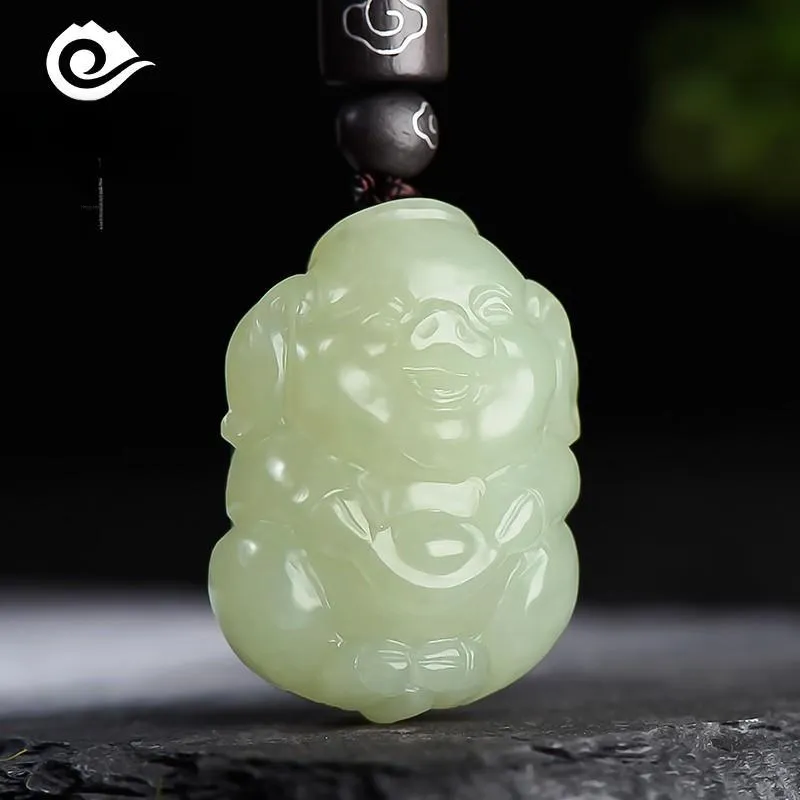 KUNYUYAO Hetian Jade Pendants Pale Greenish White Jade Unisex-1