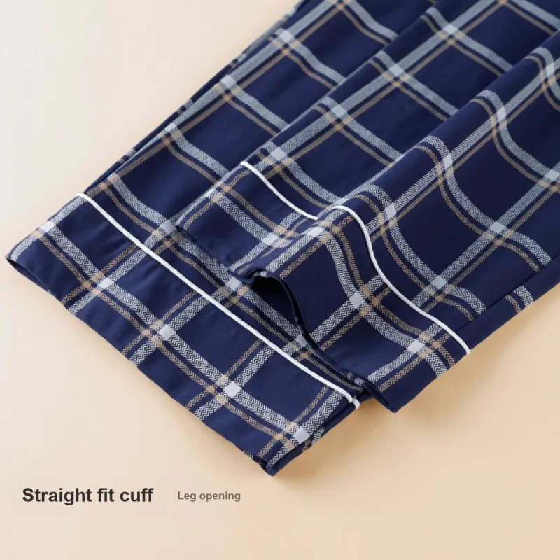 DV Pajama Set Men's Blue White Plaid-3