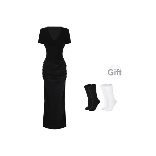 BSEVENI Короткое платье с короткими рукавами женское