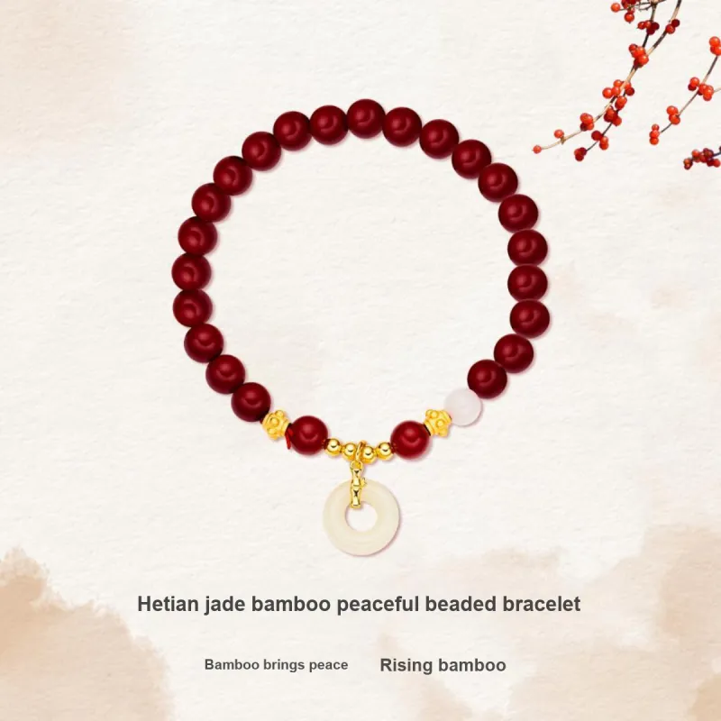 Andaozi Hetian Jade Bracelets Pale Greenish White Jade Women's-1