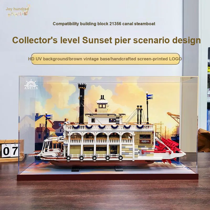 LIGHT YOUR BRICKS Compatibility IDEAS Collection 21356 Canal Steamboat Display Case Model Accessories-7