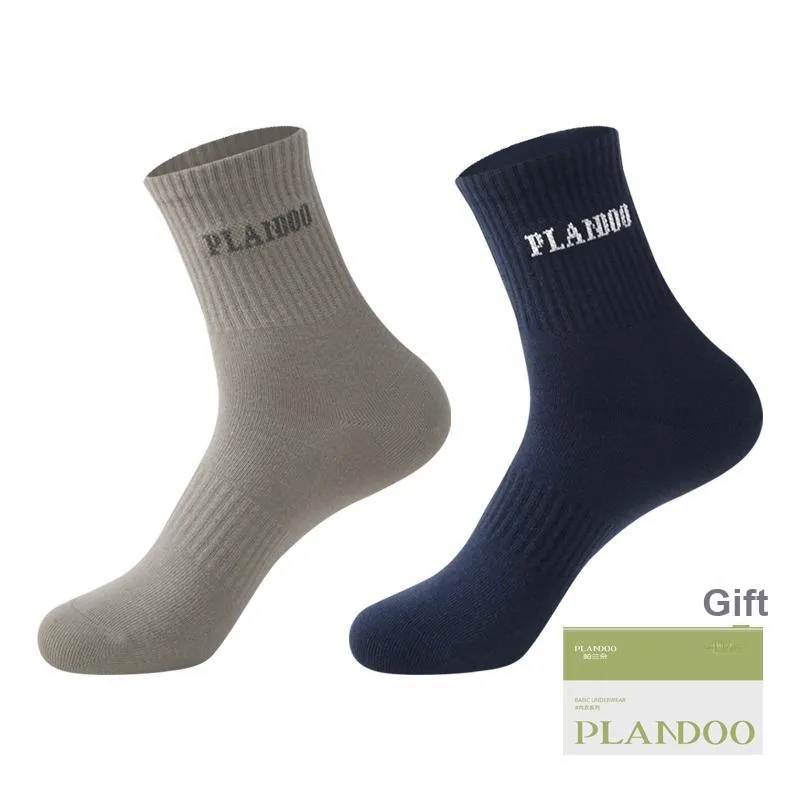 PLANDOO Mid Calf Socks Men's Shopping Bag 2 Pack-2