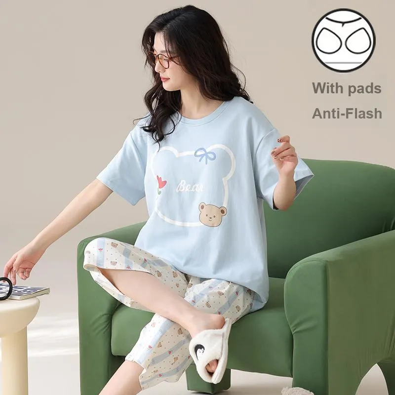 CHUDUAN Pajama Set Women's Blue-1