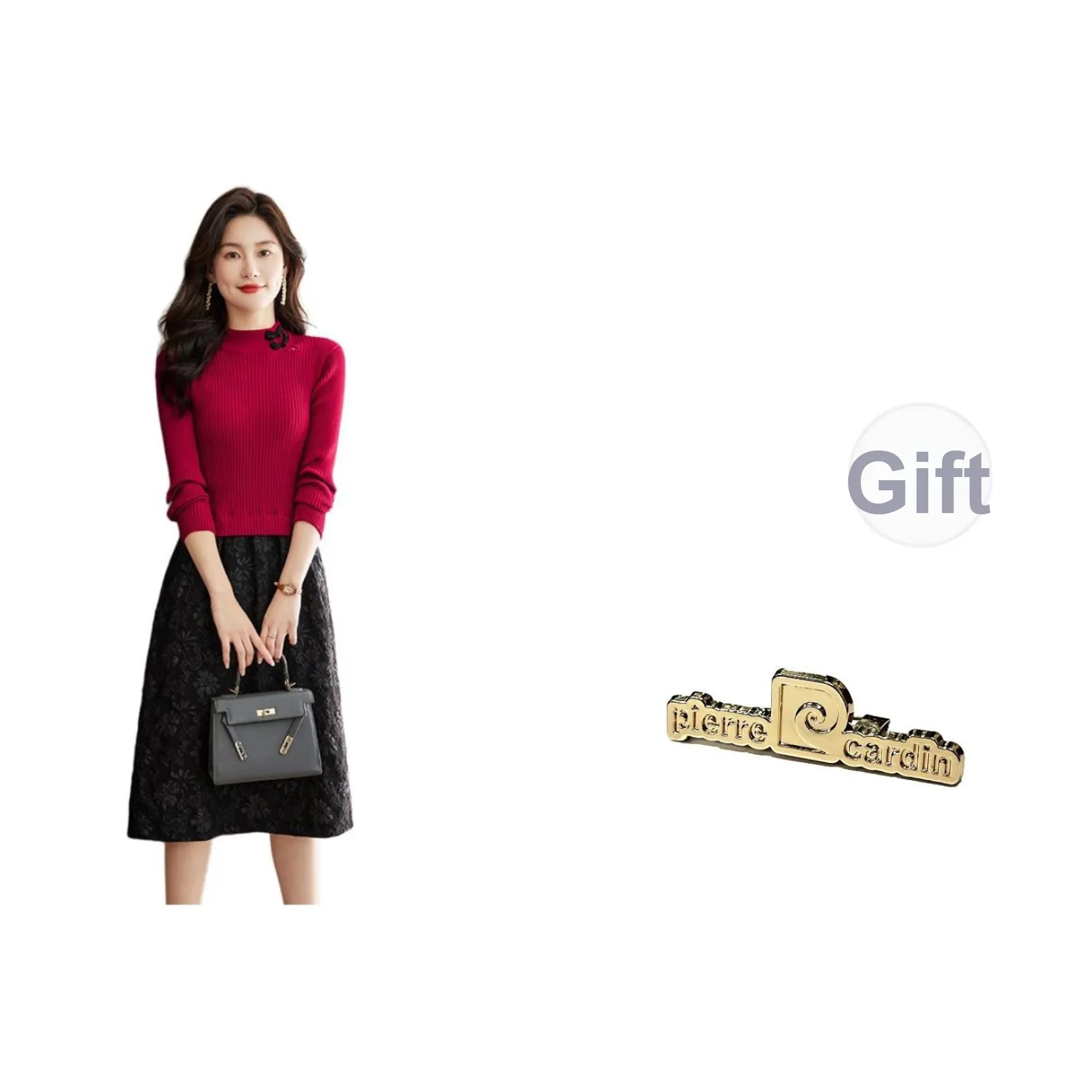 PIERRE CARDIN Длинное платье с длинными рукавами женское