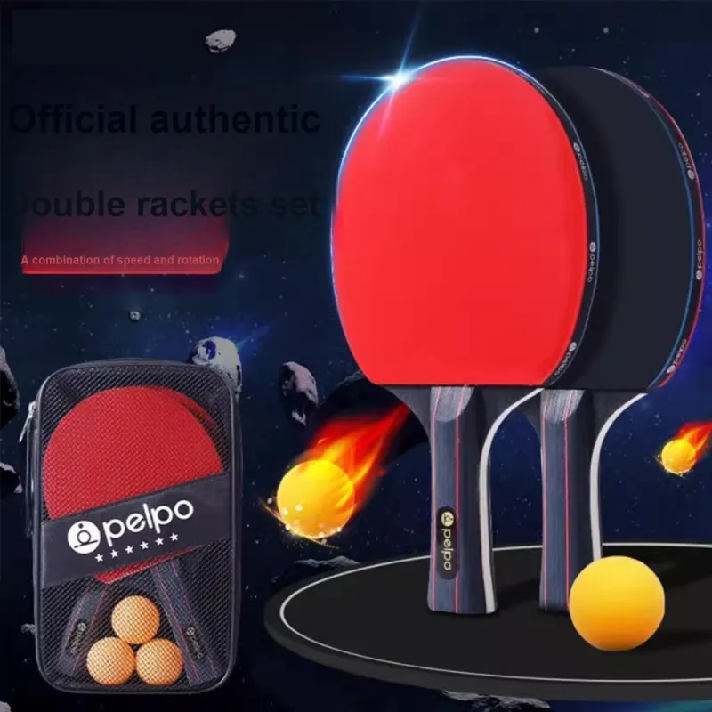 Ping Pong Paddles Unisex Rubber Sponge Poplar Red Multi Specification-18