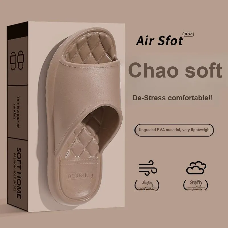 Foot Recreation Diamond Pattern Slip Resistant Comfortable Quiet EVA Minimalist Style All Season Home Slippers-14