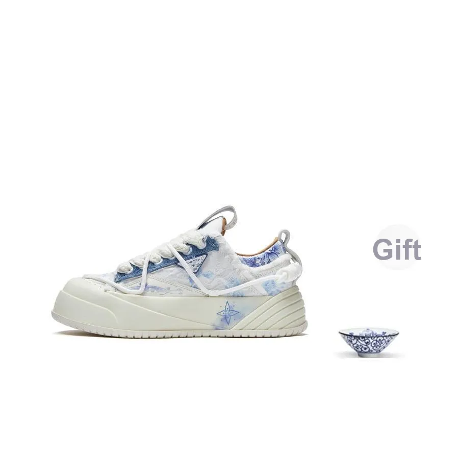 ON MAX Paper Airplane Series Skateboard Shoes Unisex Low-Top Blue/White