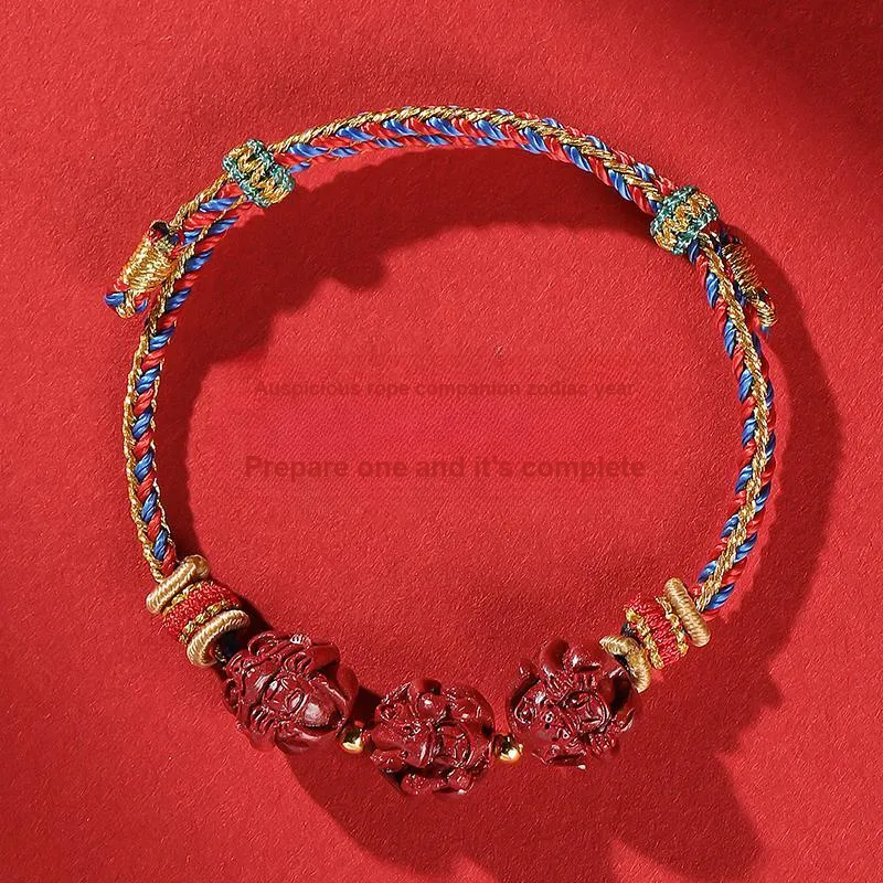 With The Heart Of The Jade Reconstructed Cinnabar Bracelets Unisex-16