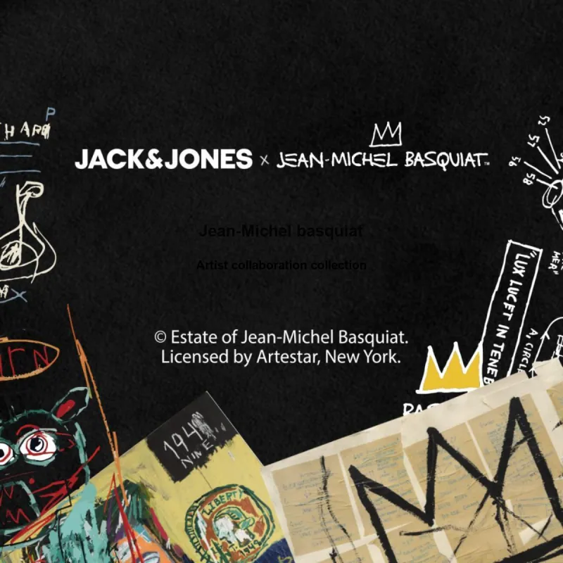 JACK JONES· x BSQ JACK JONES/Jack Jones X Basquiat T Shirt Men's A06 Snow White-5