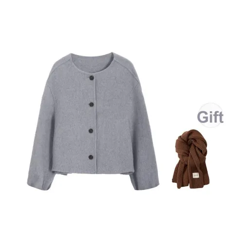 Dajia Poetry Пальто Женское Светло-Серое