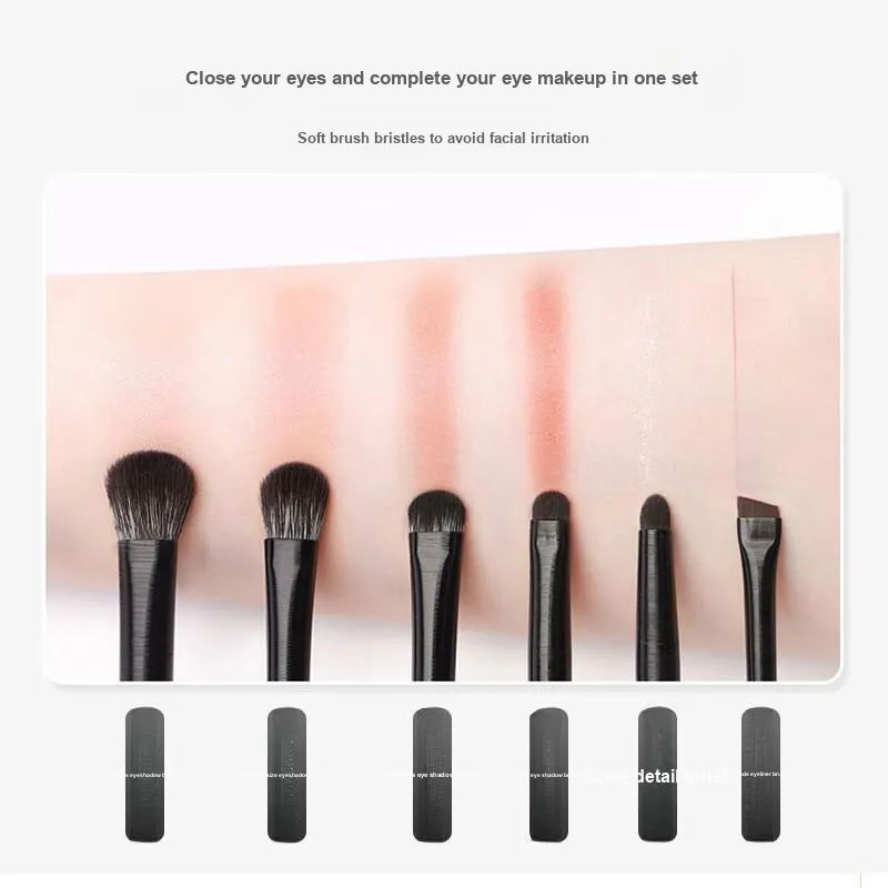 JIAOXUEFEI Soft-Bristled Eye Shadow Brush Set 6 Pcs Eyes Detail Blended Worm-Shaped Concealer Brush Cangzhou-2