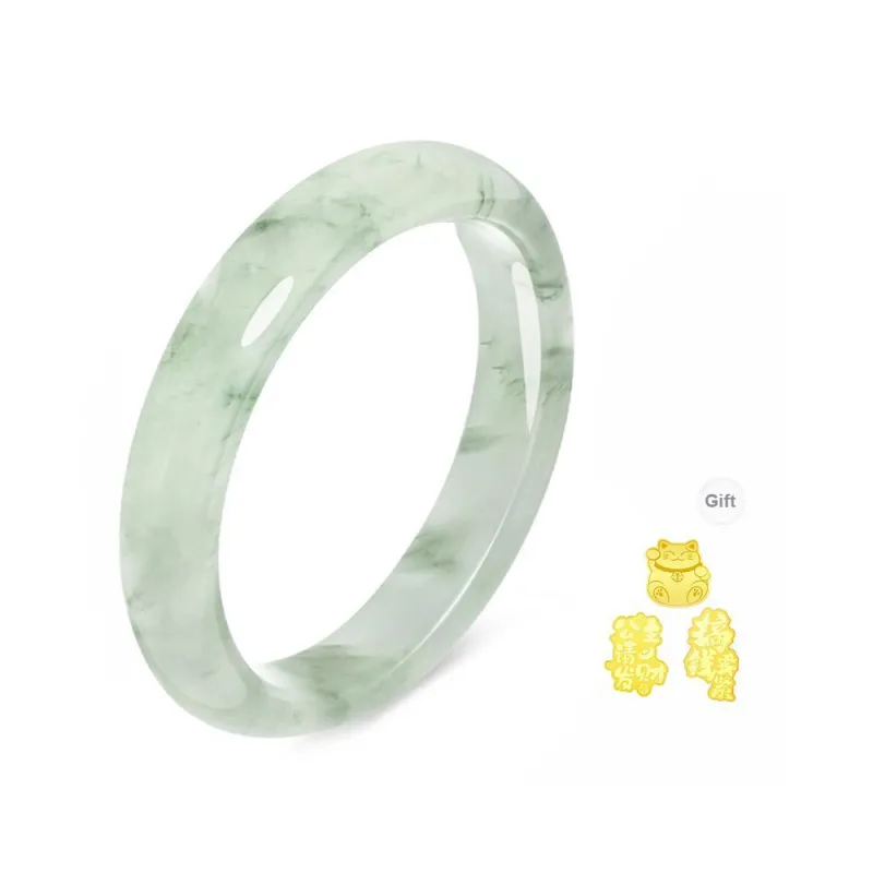 CGC Tianshan Jade Bangle, Traditional Chinese Style, Gold Thread With Jade, Simple Yet Elegant, Cool Yet Warm Women's-9