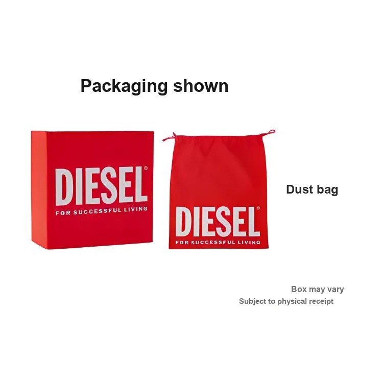 DIESEL Calfskin Card Holder Wallet Men's Black-4